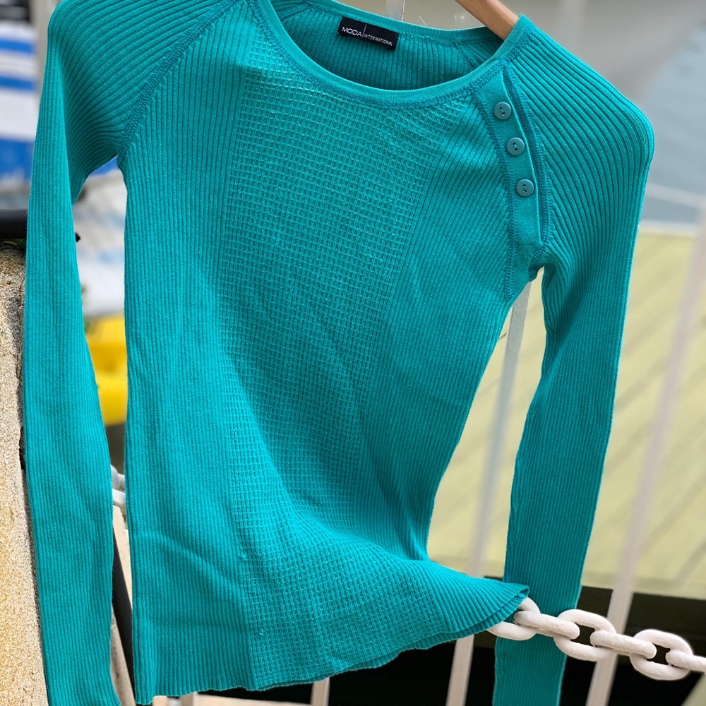 Moda International Turquoise Long Sleeve